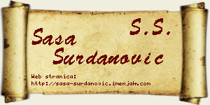 Saša Surdanović vizit kartica